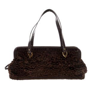 KATE SPADE NEW YORK Leather Trimmed Fur Shoulder Bag
